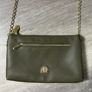 House of Harlow 1969 Green Faux Leather Crossbody Purse